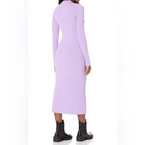 Ribbed purple button dress by The Drop